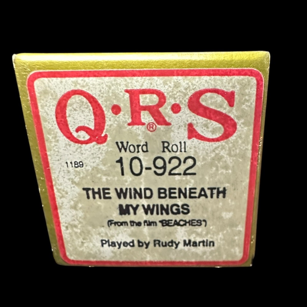 The Wind Beneath My Wings Rudy Martin QRS Piano Music Word Roll 10-992
